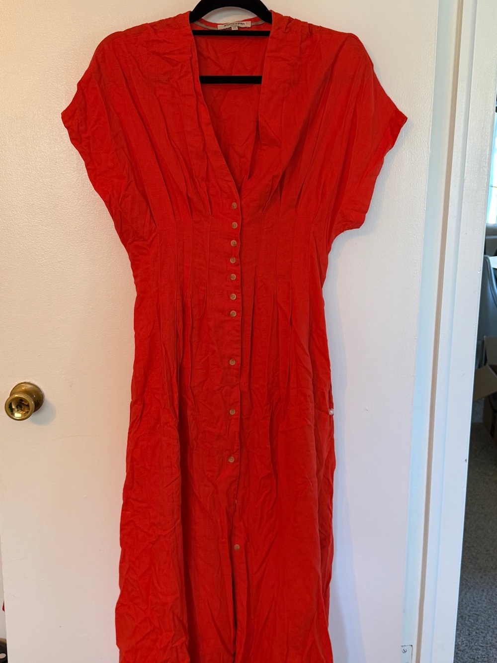 NWOT Scotch&Soda Button-Front Red Midi Dress